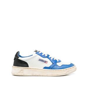 AUTRY Medalist Low Top Leather Sneakers Men WHT/BLUE/BLK
